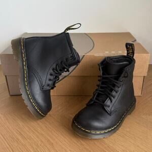Dr. Martens 1460 Black Leather Lace Up Zip Ankle Boots Toddler -SZ 8 C